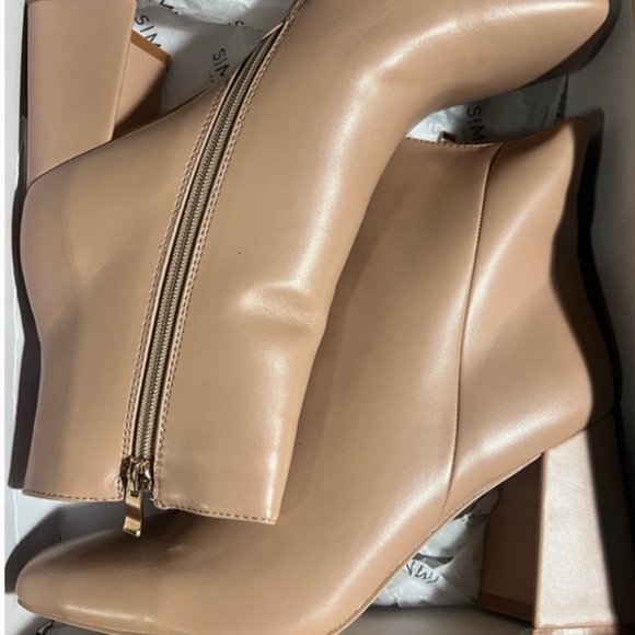 SIMMI • Jameson Dark Nude Mid Heeled Ankle Boots Shoes Includes Box - Picture 5 of 5